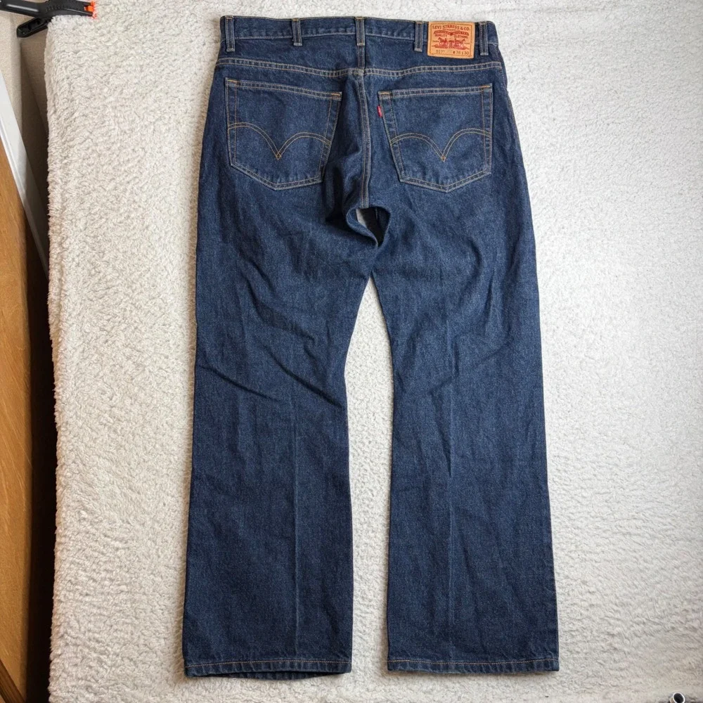 Y2K Levis 517 Mens Bootcut Jeans Dark Indigo Denim 38x30 Blue Cotton Pants